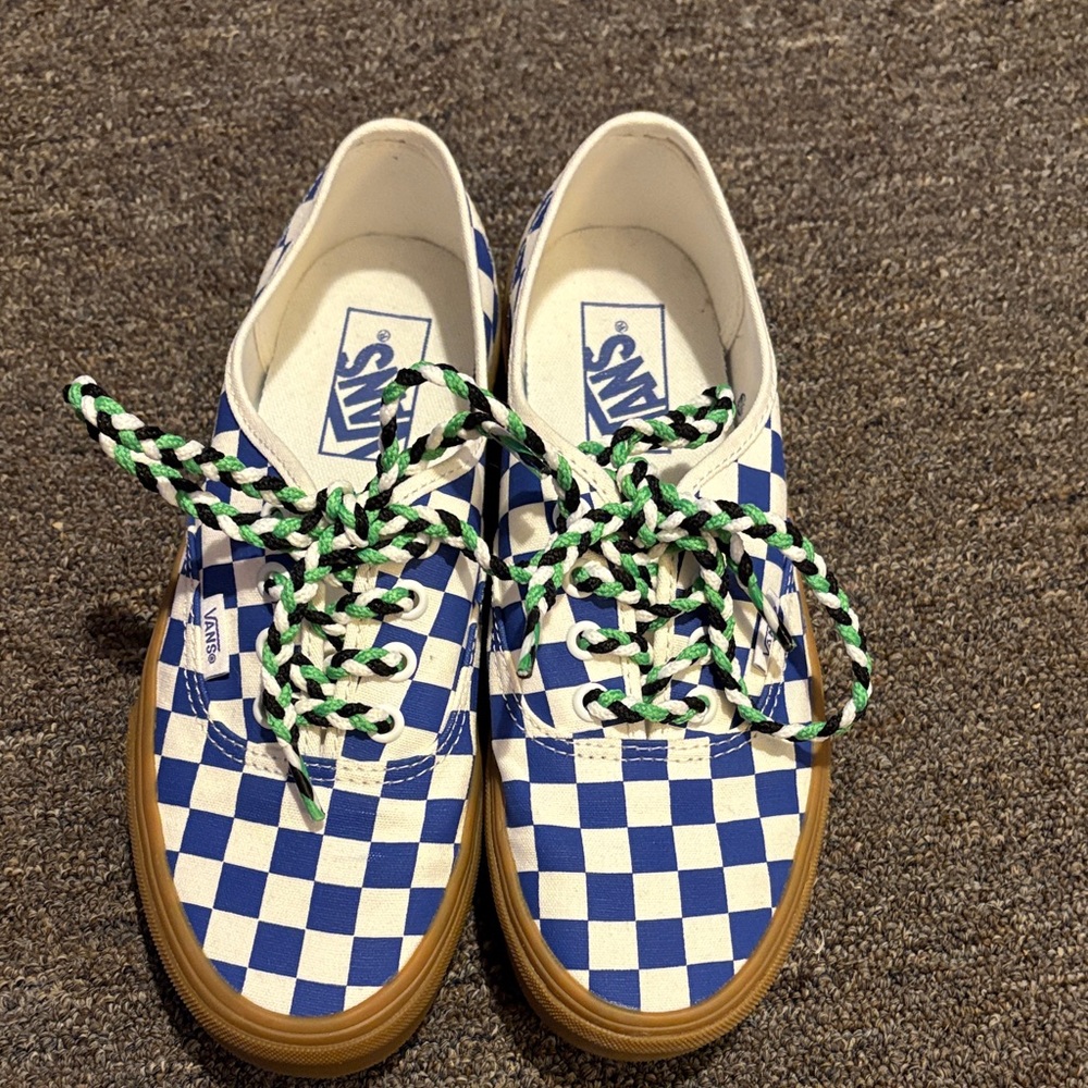 Vans Old Skool Blue/White Checkerboard Size 7